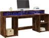 Maison Exclusive Bureau met LED-verlichting, rookkleurige eikenhoutlook, 200 x 55 x 91 cm, composiethout