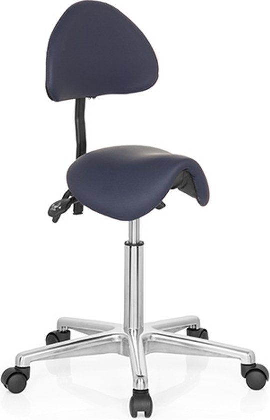 hjh OFFICE Werkkruk/Verhoogde Bureaustoel - Kunstleer - Blauw - TOP Work 20