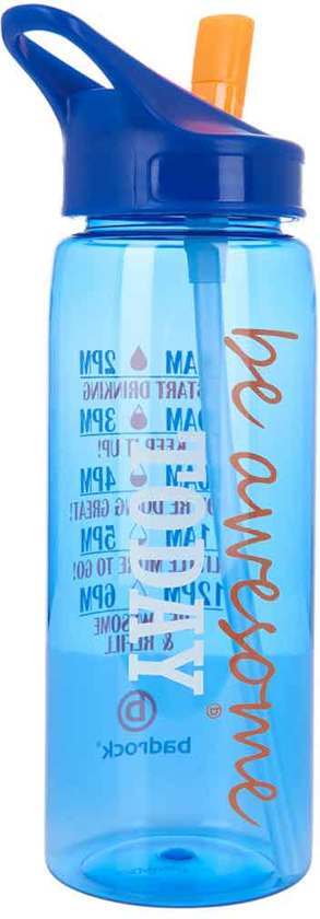 Badrock Motievatie waterfles - drinkles - 750ML - Blauw - met opdruk - herbruikbaar - drinktuit blauw