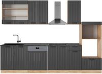 Vicco Fame-Line Complete keukeneenheid – 300 cm met hoge kast, zonder werkblad Donkergrijs