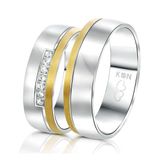 Lucardi Heren Vriendschapsring Maui - Ring - Staal - Zilver- en Goudkleurig
