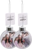 Stern Fabrik DIY cadre photo boule de Noël - 2x - plastique - transparent - 8 cm