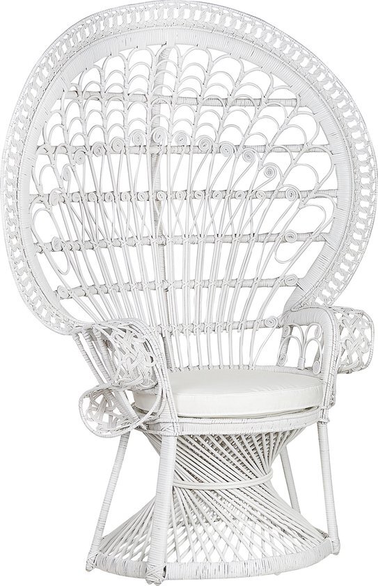 EMMANUELLE - Fauteuil - Wit - Rotan