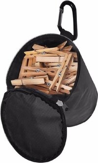 ProPlus Wasknijperzak met karabijn en 100 houten knijpers - knijperzak