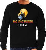 Bellatio Decorations Funny emoticon sweater No pictures please zwart voor heren - Fun / cadeau trui XL