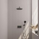Brauer Gunmetal Carving Thermostatische Regendoucheset Inbouw