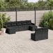 Maison Exclusive - Ensemble de meubles de jardin 9 pièces avec canapé et coussins, noir, en polyrotin