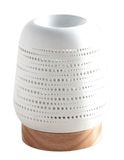 Zen'Arôme Calorya n°16 Geurwasbrander, elektrische geursmeltbrander, zachte warmte geurlamp, keramiek met opengewerkte decoratie en omgevingsverlichting, H 21,5 cm