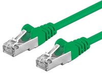 PremiumCord Netwerkkabel, ethernet, LAN en patchkabel CAT6a, 10Gbit/s, S/FTP PIMF afscherming, AWG 26/7, 100% Cu, snel flexibel en robuust RJ45-kabel, groen, 0,25 m