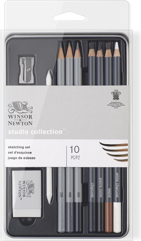 Winsor & Newton Studio Collection Schets Set - 10-delig - Grafietpotloden - Diverse kleuren