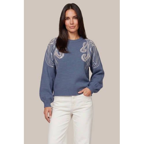 G-maxx Blue Sequin Knit Sweater