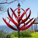 LimeHill Windspinner voor tuin en erf - grote metalen kinetische windsculpturen voor buitendecoratie (229 cm, bordeauxrode lotus)