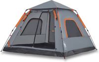 vidaXL Koepeltent - 5-persoons - Snelontgrendeling - Grijs en Oranje