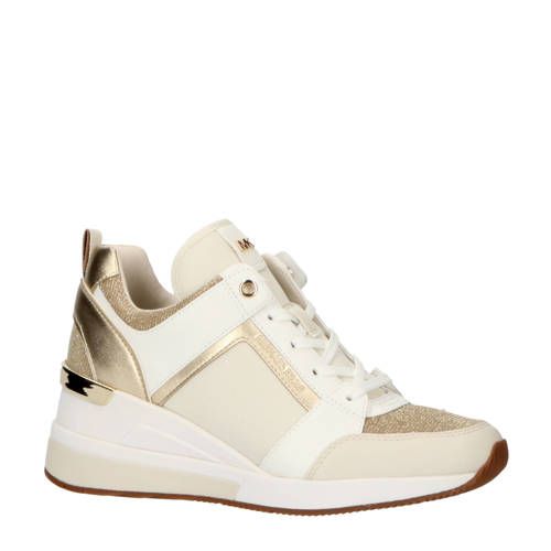 Michael Kors leren sneakers met sleehak goud