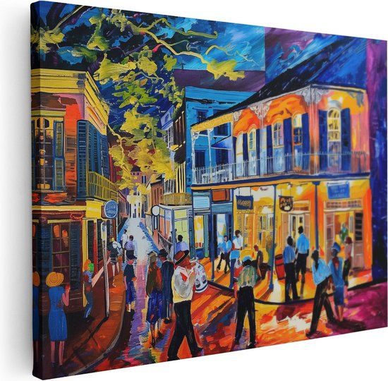 Artaza Canvas Schilderij Kunstwerk New Orleans - 40x30 cm - Canvas Print