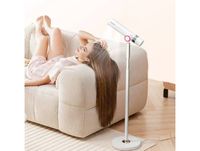PINSSLE Sèche-Cheveux sur Pied Haute Vitesse avec Balayage Automatique, Moteur 10 W RPM Séchage Rapide, Mode Enfant à Faible Bruit 59 dB & 200 m Ions Double Sortie d'Air Mains Libres