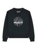 Watapparel Sweatshirt 'Mountains by night' zwart / wit