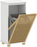 Homcom Meuble de salle de bain 40x30x80cm MDF Blanc et effet bois naturel