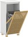 Homcom Meuble de salle de bain 40x30x80cm MDF Blanc et effet bois naturel