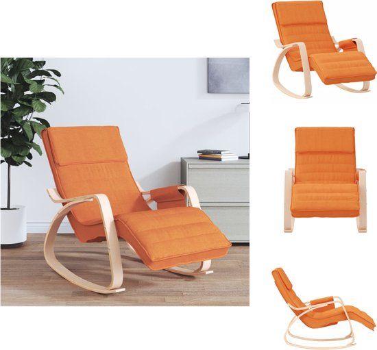 vidaXL Schommelstoel - Donkergeel - 67x80x88 cm - Stof - Binnen - 6 maanden garantie