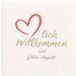 Papstar 125 Servetten, 2-laags PUNTO 1/4 vouw 20 cm x 20 cm wit Herzlich Willkommen & Guten Appetit