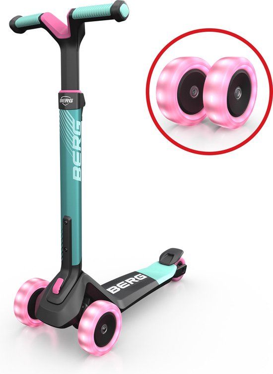 BERG Nexo Step - Kinderstep - Mint - LED wielen - Opvouwbaar - Verstelbaar