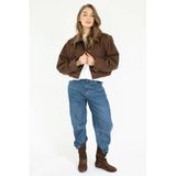 Est'seven trenchcoat met wol - bruin