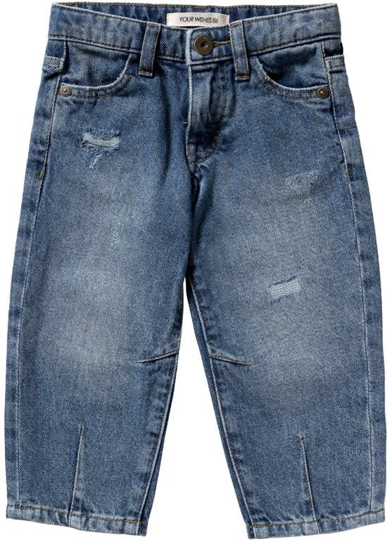 Your Wishes Medium Blue Barrel Jeans - Medium Blue - Maat 80