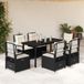 Maison Exclusive Ensemble de jardin pour extérieur, 7 pièces, avec coussins, noir, en polyrotin