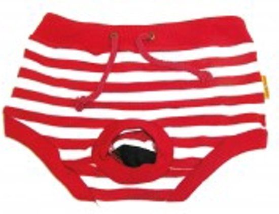 Animal King Loopsheidbroekje - rood gestreept - maat M
