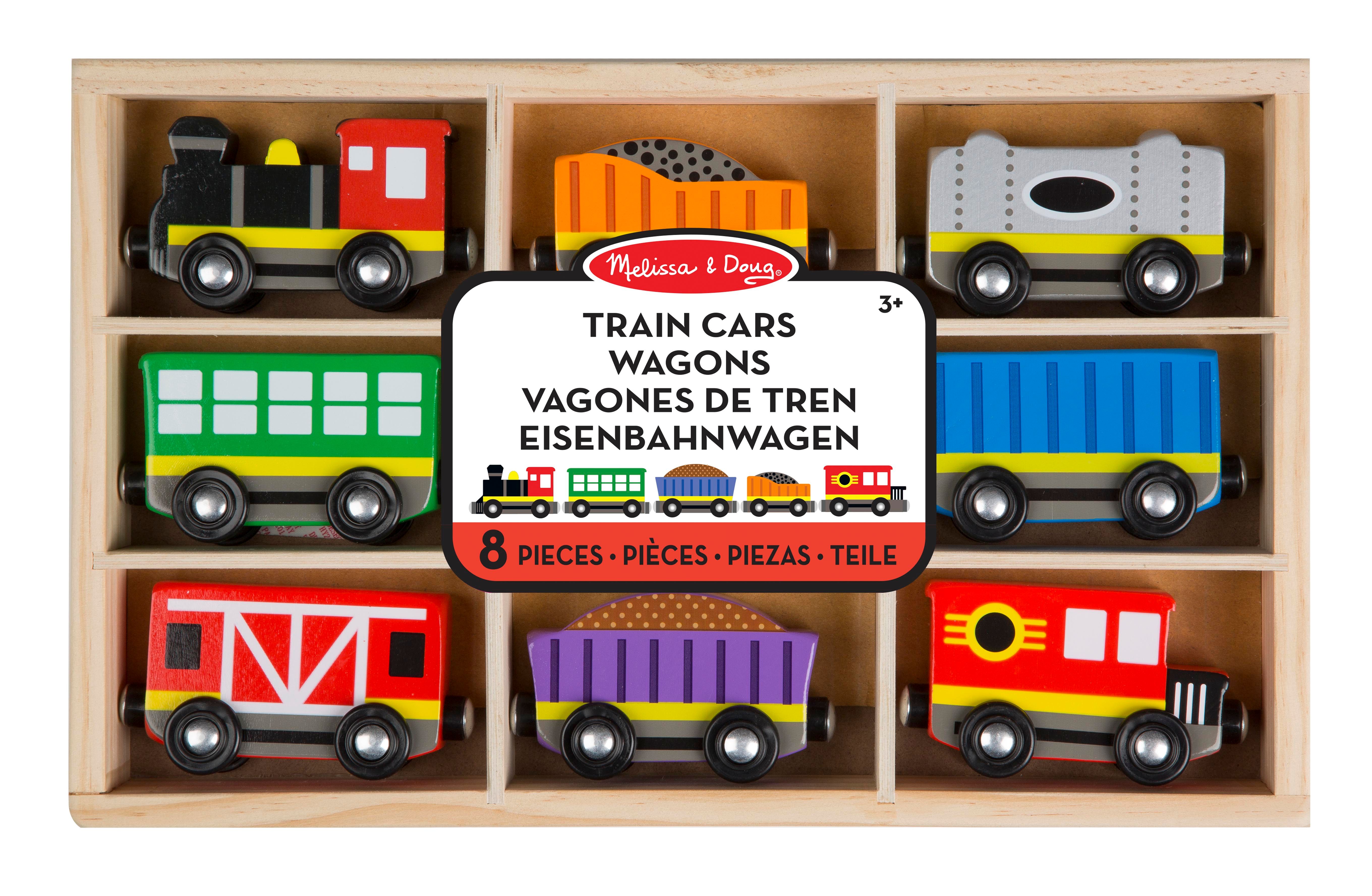 MELISSA & DOUG Houten Treinwagens - 8 stuks - 3+ jaar