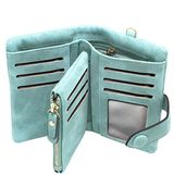 YOTOO RFID-portemonnee van leer voor dames met polsband en ritsvak met grote capaciteit voor munten, kaarthouders en organizer, bruin, maat: M