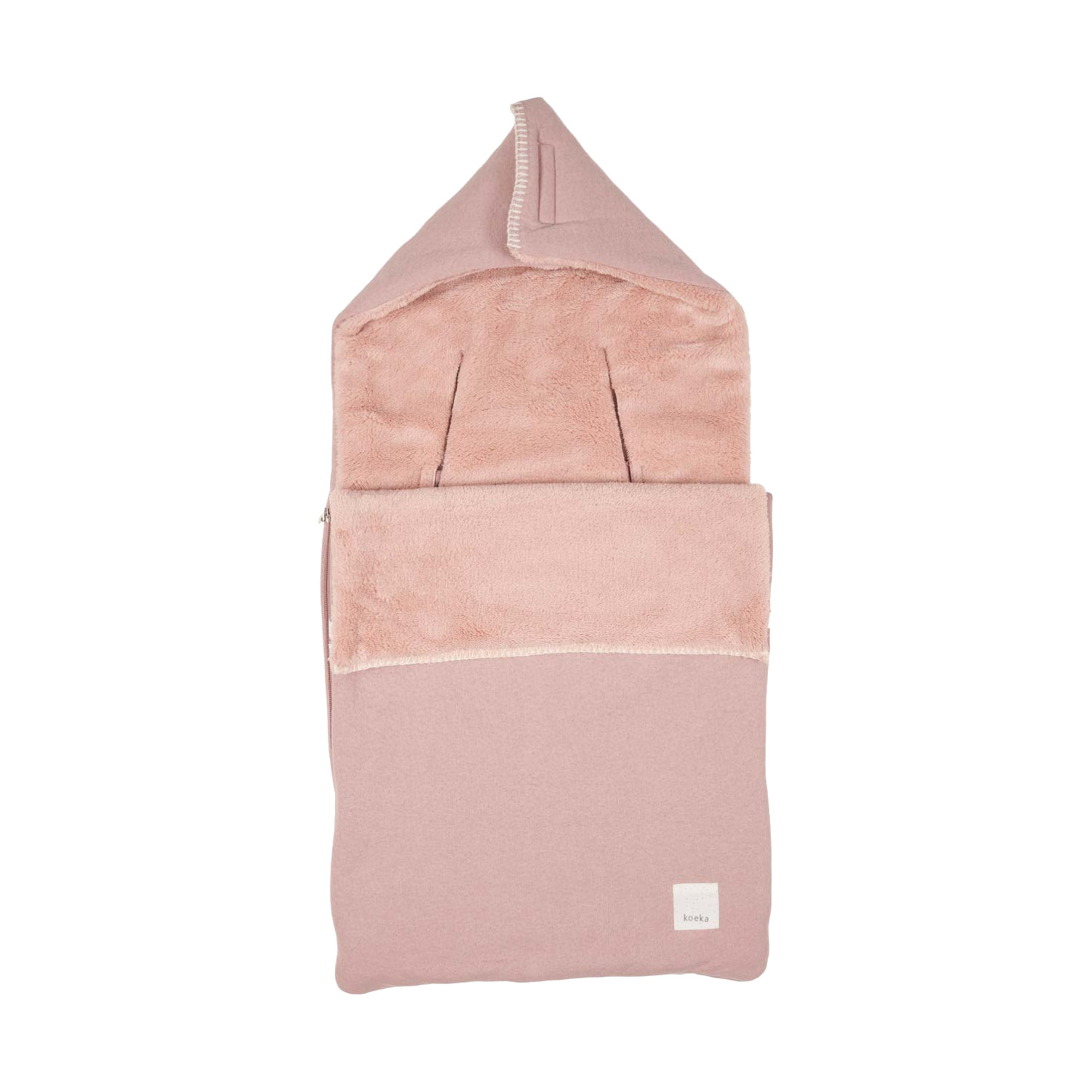 Koeka Babyvoetenzak Runa Teddy - One Size - Old Pink