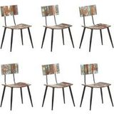 vidaXL Eetkamerstoelen 6 stuks massief gerecycled hout