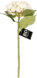 Bellatio Design Kunstbloem Hortensia tak - creme wit - 48 cm