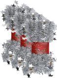 Cepewa Gmbh 3x stuks lametta kerstslingers met sterretjes zilver 200 x 6,5 cm