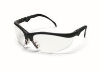 MCR Safety Klondike Plus, veiligheidsbril, zwart, kleurloze glazen veiligheidsbril, werkbescherming, 1 stuk