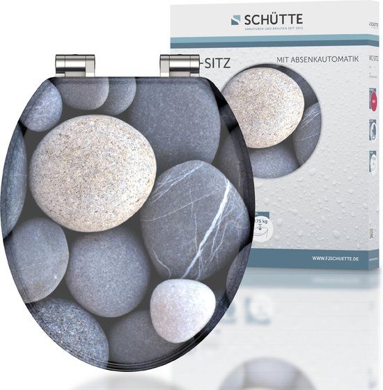 Schütte WC-Bril 80130 GREY STONE - MDF - Soft Close - Grijs