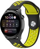 By Qubix Qubix Sport Edition Siliconen band - Zwart + geel - Geschikt voor Xiaomi Mi Watch / Xiaomi Watch 2 / Xiaomi Watch S1 / S2 / S3 / S4 (47mm)