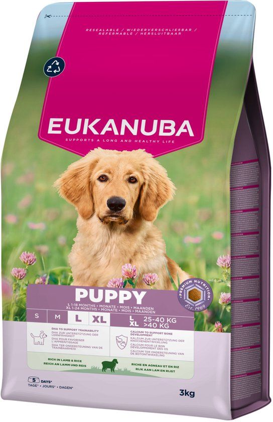 Eukanuba Puppy Large Breed Lam & Rijst Hondenbrokken - 3 kg