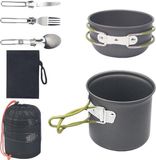 OEM Kampeerkeuken set voor 1-2 personen, kampeerbestekset van aluminium