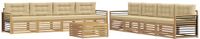 vidaXL - Bank loungeset - Polyester - Wit en Beige - 8 zitplekken