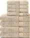 Komfortec Handdoekenset – Set van 8 - 4x Handdoek 50x100 cm en 4x Badhanddoek 70x140 cm - 100% Katoen - Beige
