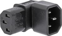InLine® Intos Electronic AG C14 - C13 Adapter - Haaks Omhoog/Omlaag - Zwart