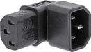 InLine® Intos Electronic AG C14 - C13 Adapter - Haaks Omhoog/Omlaag - Zwart
