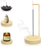 OEM Bol Houten wierookstokjeshouder met modern design - Zwart, Wit, Multi