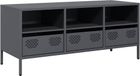 Meuble TV 101,5x39x43,5 cm acier laminé à froid anthracite