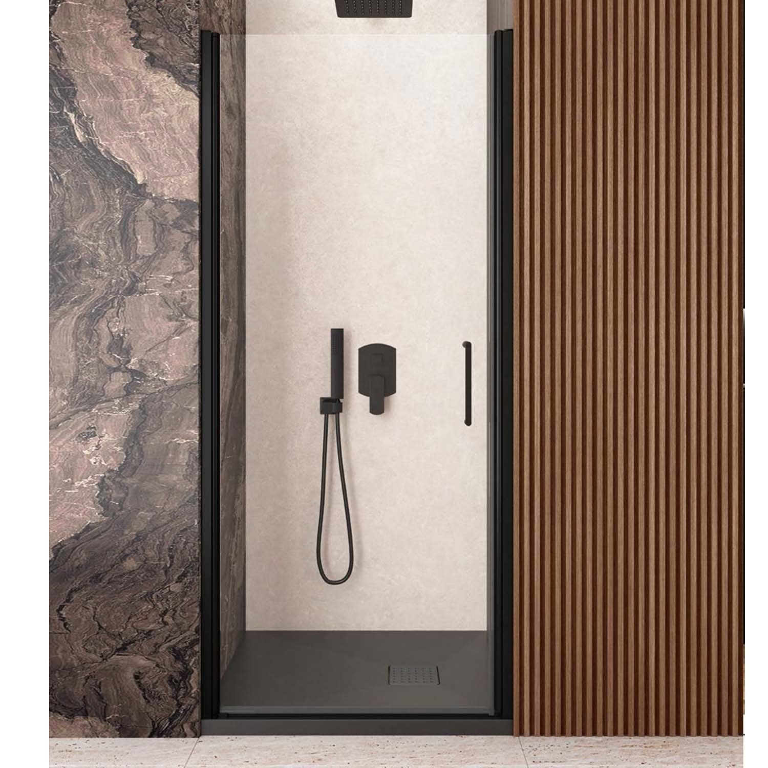 Lacus Nisdeur lacus giglio evo 1 klapdeur 70x200 cm helder glas zwart