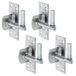 Alberts 852221 plaatduim om vast te schroeven | verstelbaar met 20 mm | rvs | doornmaat Ø13 mm | plaat 100 x 40 mm | Set van 4