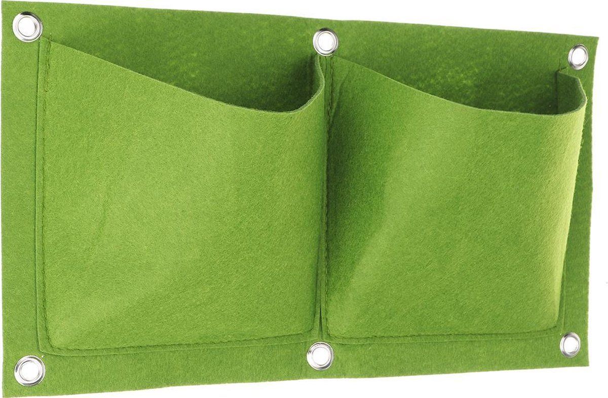 KJG Verticale Tuin - Hangende Plantenzak - 2 Vakken - 22 x 41 cm - Groen